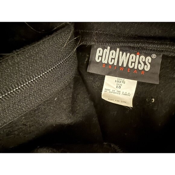 NEW (Vintage) edelweiss Ski/Snow Bib w- Stirrups Women Size 10 Black/ Wool/TAGS - Picture 4 of 7